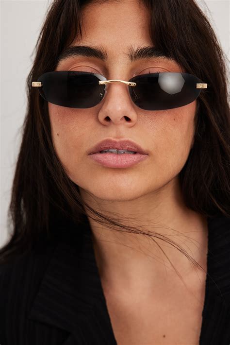 small rimless sunglasses